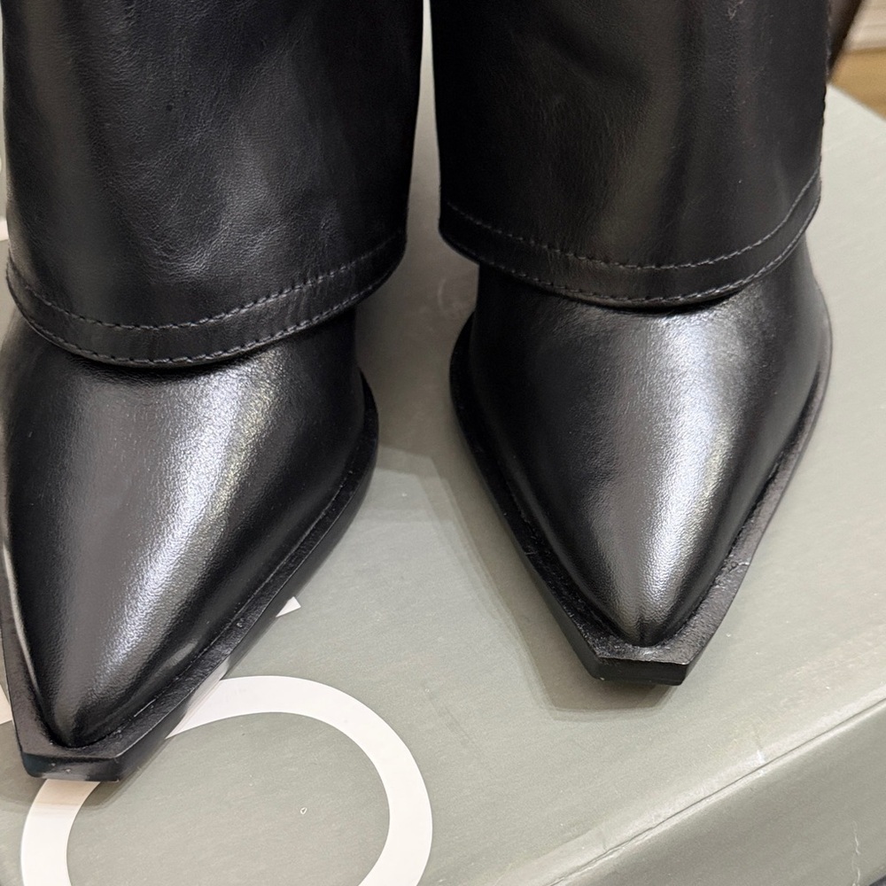 Bianca Mid-Block Leather Bootsquare Point8.5 B 3”Square Heelnwt In Box — image 3 of 8